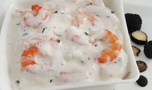 Prawns in truffle cream