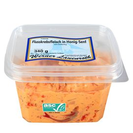 Flusskrebsfleisch in Honig-Senf Sauce