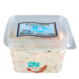 Shrimps in dill sauce