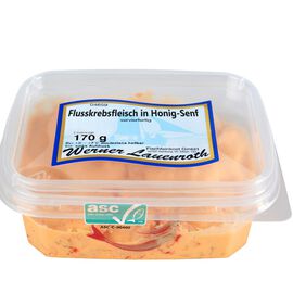 Flusskrebsfleisch in Honig-Senf Sauce