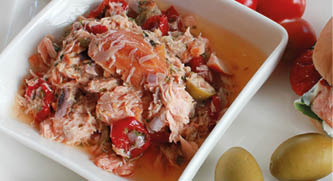 Pulled Lachs mediterran Pulled Lachs mediterran
