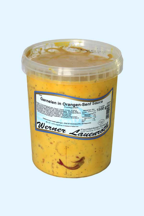 Prawns in orange-mustard sauce