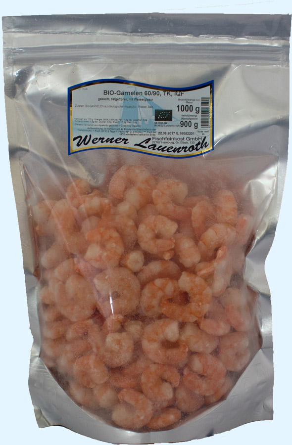 BIO Garnelen 60/90 TK, IQF BIO Garnelen 60/90 TK, IQF